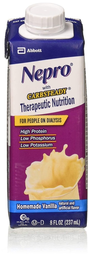 Nepro는 Carb Steady Vanilla 액체 - 8 Oz/컨테이너, Nepro에 의하여 24의 케이스를 가진 영양을 완료합니다
