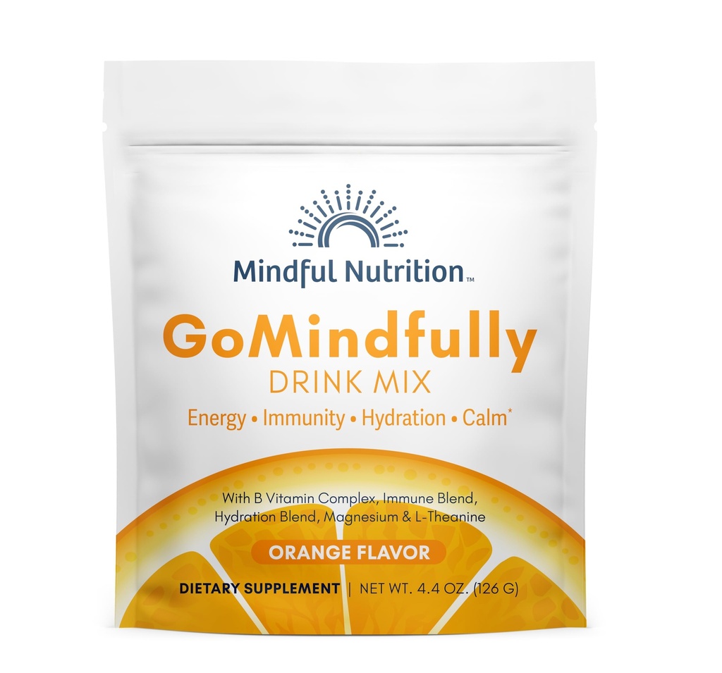 GoMindfully Orange Super Calm Magnesium Powder Drink Mix for Hydration, Recovery, Immunity and Energy with Trace Minerals, Essential Vitamin, L-Theanine 및 B 비타민 Complex