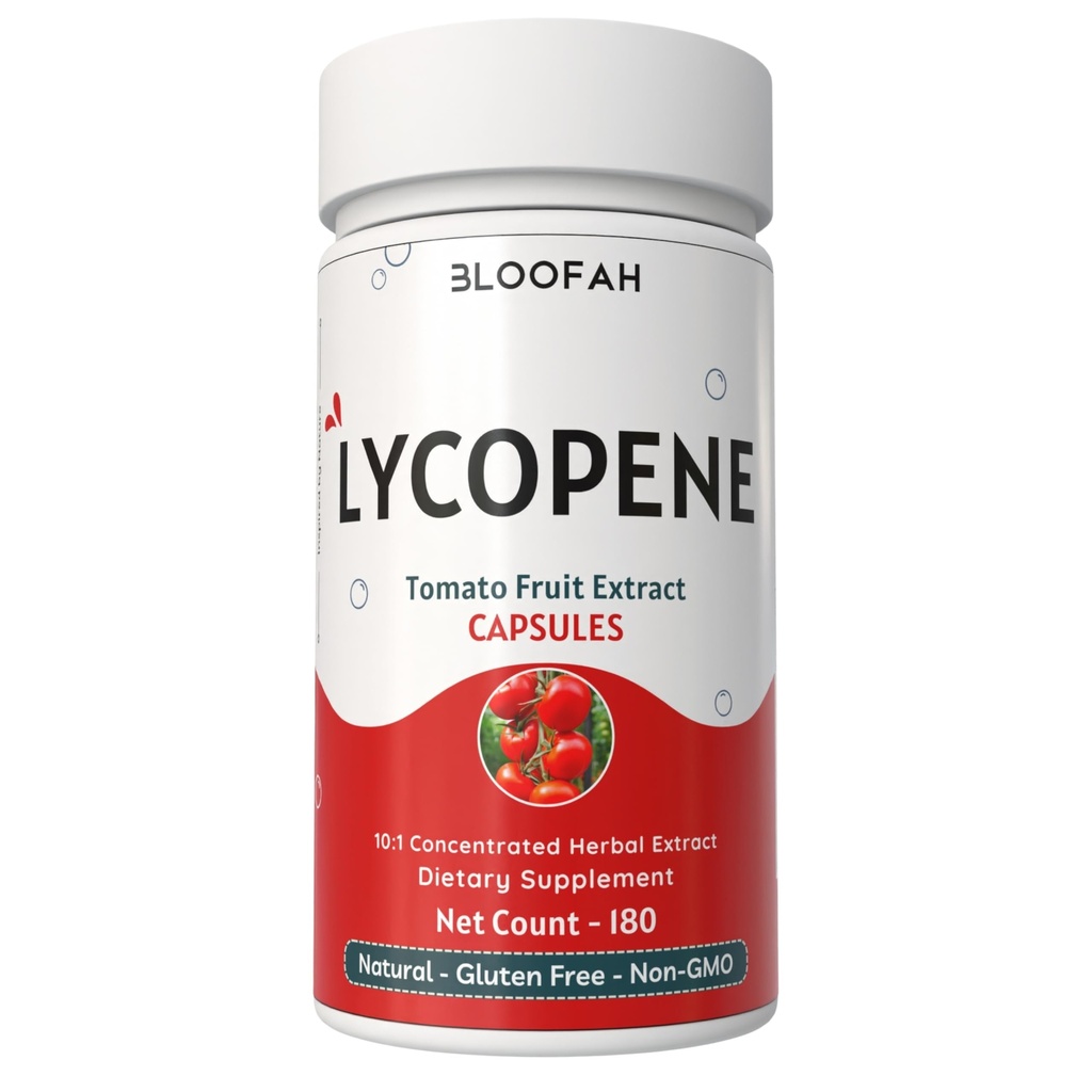 리코펜 토마토 추출물 500mg 캡슐 | 자연적인 Lycopene 부유한 초본 보충교재 | Naturally-Occurring Carotenoid | 100% 순수한, 비 GMO & 글루텐 자유로운 공식 - 180 조사