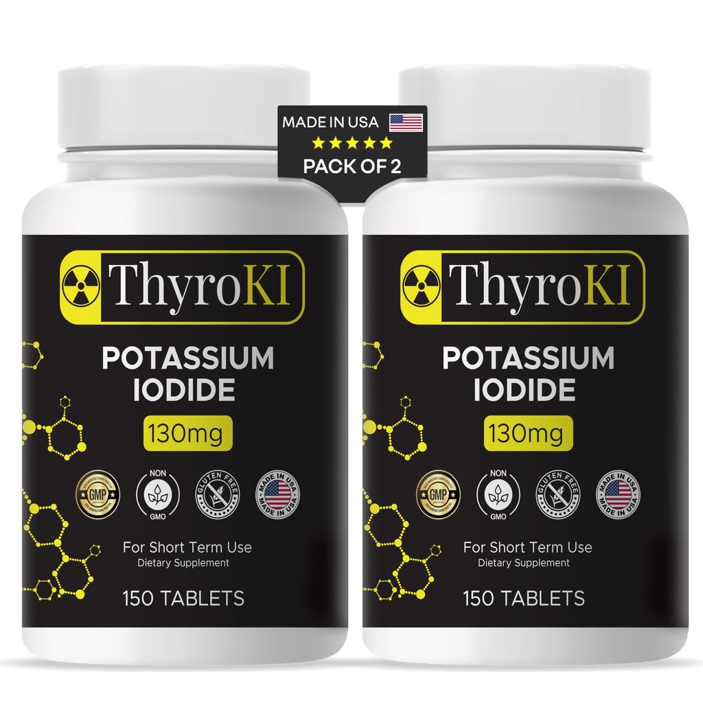 칼륨 Iodide 정제 130 mg – Thyroid & Respiratory Support – YODO Naciente KI 알약 | 빠른 용해 긴급 이오딘 보충교재 | Non-GMO | 글루텐 프리 | 300 정제 | 미국에서 제작 | 2 팩