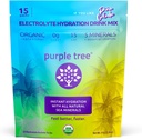 Purple Tree Organic Electrolyte Hydration Packets - Pina Colada 맛, 설탕 - 무료 액체 Hydration 스틱, Dehydration Relief 용 매일 Electrolyte 음료 혼합, 15 To-Go Packs