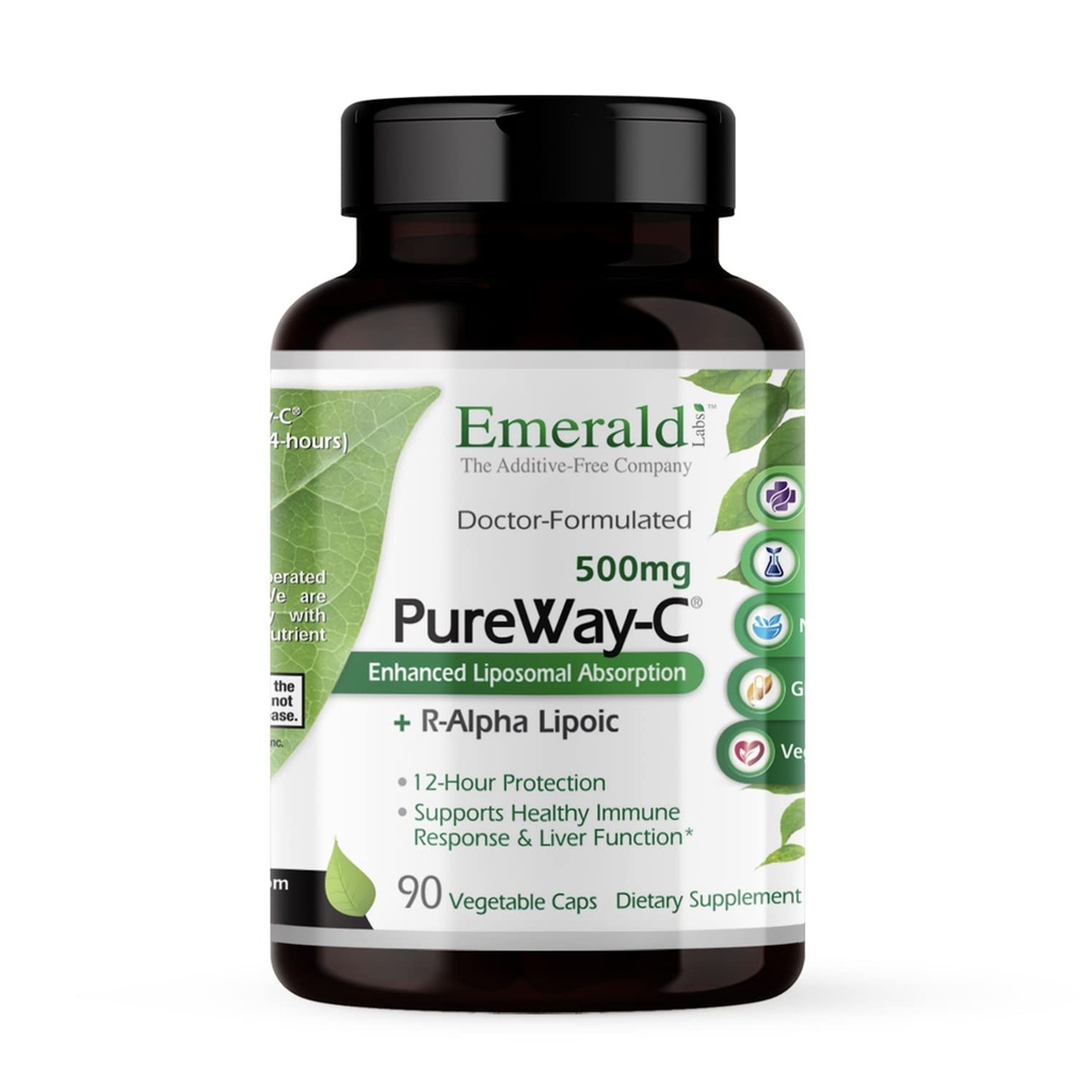 EMERALD LABS PureWay-C - R-Alpha Lipoic Acid * - 빠른 흡수 비타민 C - 90 식물성 캡슐 (45 일 공급)