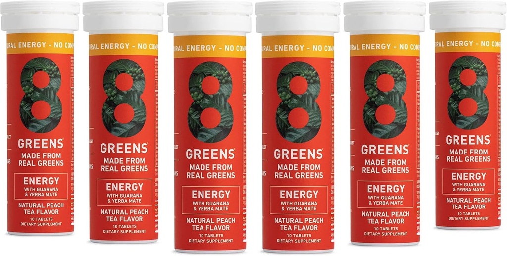 8Greens Supergreens 정제 | 슈퍼 그린 파우더 슈퍼 푸드 태블릿, 메타볼리즘 Immunity & Focus, Daily Greens Effervescent Tablets, Organic: Aloe Vera, Spirulina, Chlorella, Energy, 60 서빙