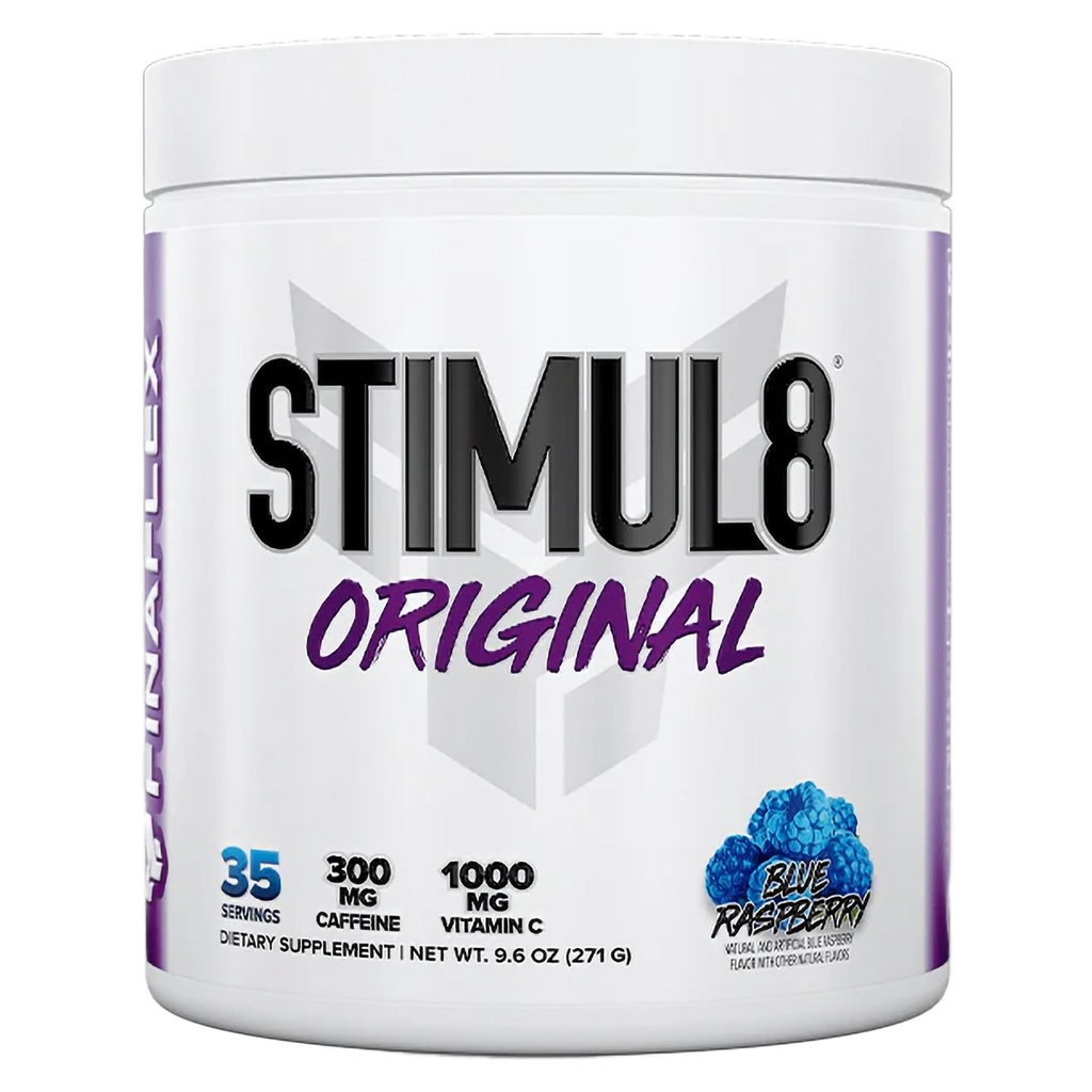 FINAFLEX STIMUL8 Original Pre-Workout, Blue Raspberry - 에너지, 남성 및 여성을위한 힘 및 지구력 - 카페인, 베타 알라닌 및 비타민 C - 35 서빙