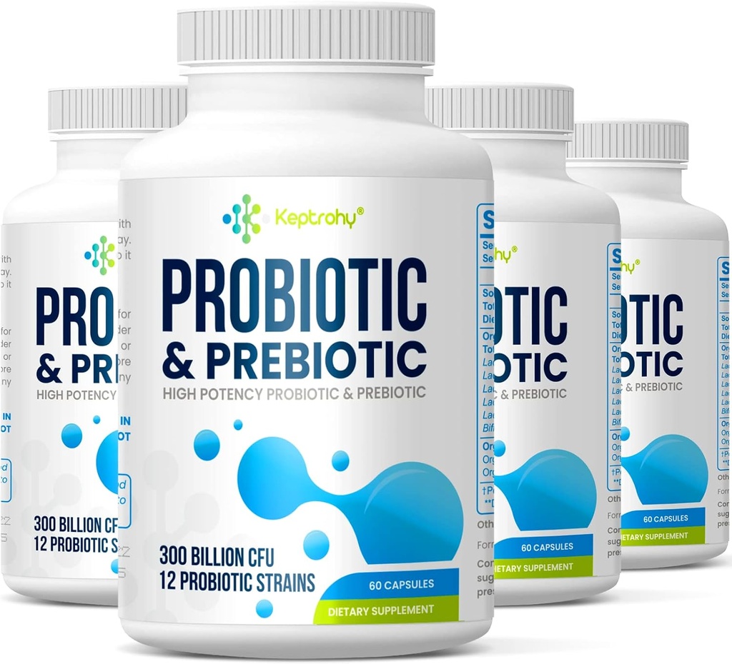 여성과 남성을 위한 Probiotics, 12 Strains Probiotics, 유기 Prebiotics 혼합, Gut Immune & Digestive 건강, 선반 안정, 240 캡슐에 대한 Probiotic 보충