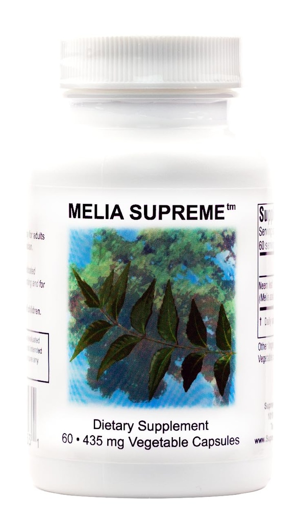 Supreme Nutrition Melia Supreme, 60 순수한 분말 Neem 잎 채식 캡슐