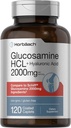 Horbäach Glucosamine HCL | Hyaluronic 산 | 2000mg | 120의 입히는 모자 | Non-GMO & 글루텐 자유로운 보충교재