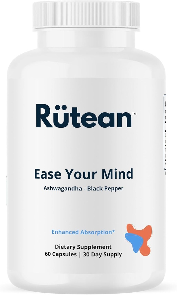Ease Your Mind - Ashwagandha Extra Strength with BioPerine - 비 GMO - 60 캡슐