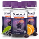 Sambucol 검정 Elderberry Gummies - 성인, Sambucus Elderberry Gummies, Immune 지원 Gummies - 30 카운트, 3 팩
