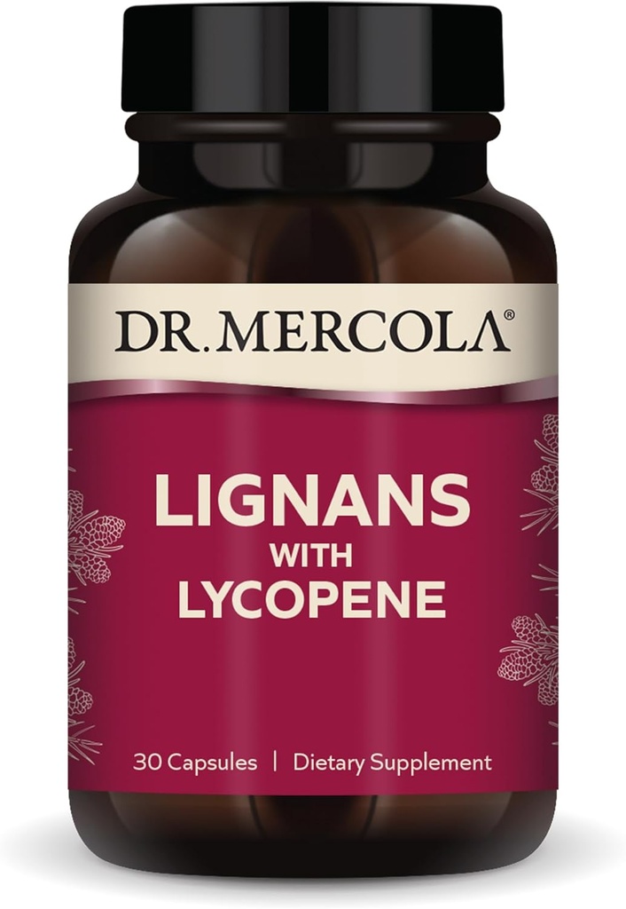 Dr. Mercola Lignans 와 Lycopene 보충, 30 서빙 (30 캡슐), 비 GMO, Soy 무료, 글루텐 무료