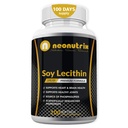 Soy Lecithin 캡슐 1200mg (일, 100 Softgels) 인스포 지질에 있는 면역 지원 보충교재는 Metabolism, 뇌 & 심장 건강 & 세포 기능 네온트릭스에 의해 미국 비 GMO에서 한 지원합니다