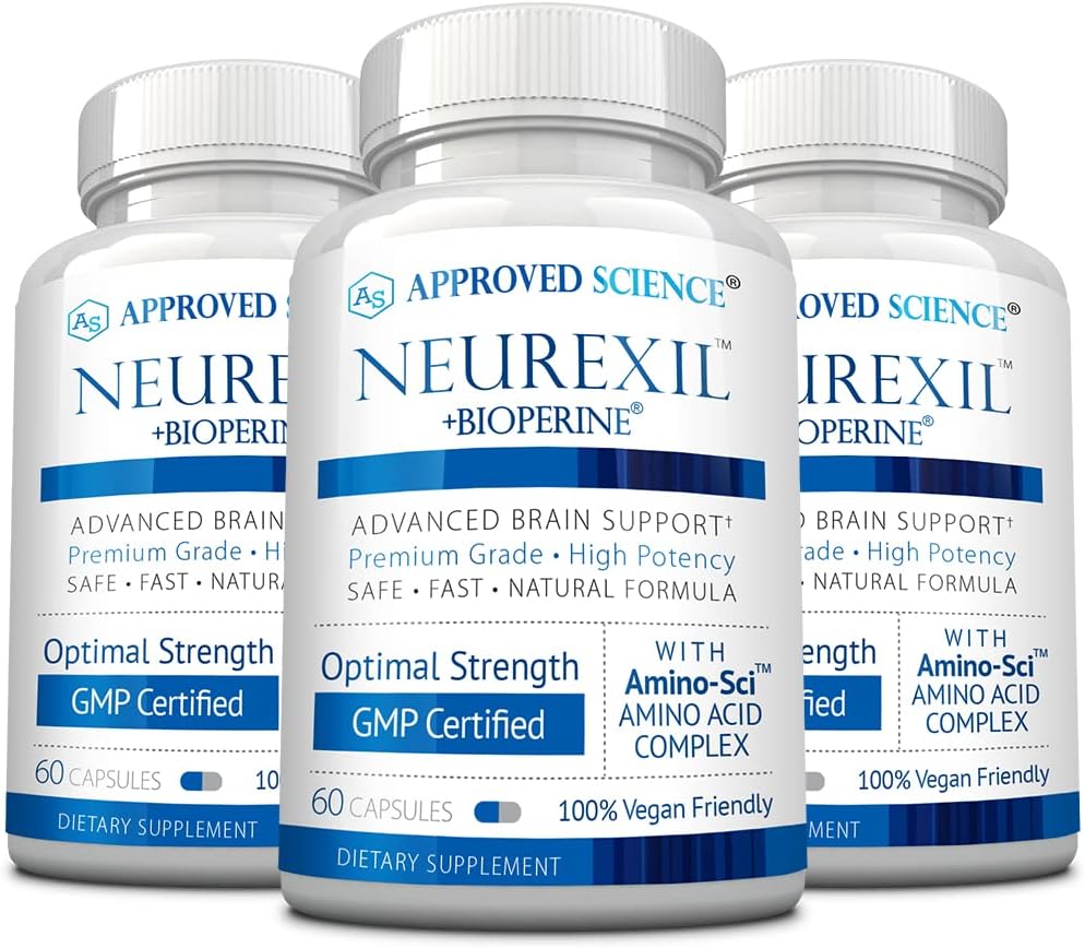 승인 과학 Neurexil - DMAE를 가진 자연적인 Nootropic 지원 - 뇌 기능, Sharpen Clarity, Boost 기억 - L-Tyrosine, Ginkgo Biloba, Huperzine A, BioPerine - 3 달 공급을 강화하십시오