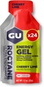 GU Energy Roctane Ultra Endurance Energy Gel, Vegan, Gluten-Free, Kosher 및 Dairy-Free On-The-Go Sports Nutrition for Running, Biking, 하이킹 또는 스키, 24Count, Cherry Lime