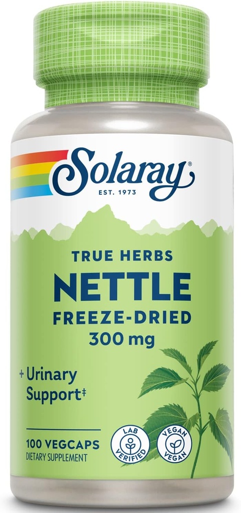 SOLARAY Nettle 리프 동결 건조, Veg 캡 (Btl-Plastic) 300mg | 100ct