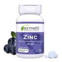 EZ 용융 아연 - 면역, 소화 및 피부 건강 지원을위한 보충 - Non-GMO, Vegan & Gluten-Free - Blueberry Blast - 60 Dissolvable Tablets (60 인분)