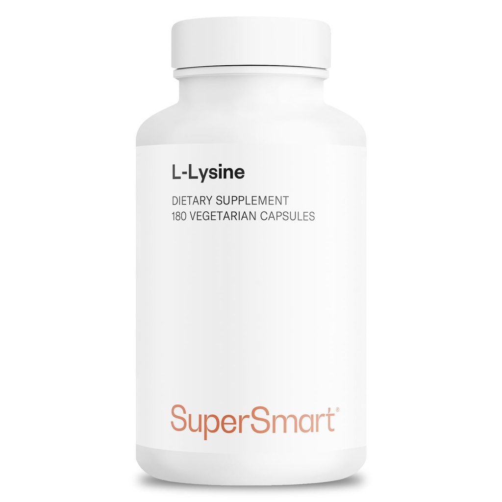 Supersmart - L-Lysine 하루 6000mg (고 강도) - 필수 아미노산 리진 보충 | 비 GMO & 글루텐 무료 - 180 채식 캡슐