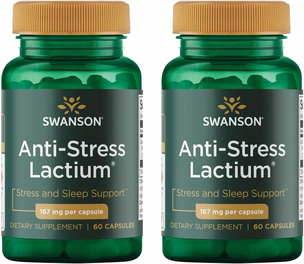 Swanson Women's Anti-Stress Formula (Lactium) - 카운터 스트레스를 돕고 휴식과 수면 지원 - (60 캡슐, 167mg) 1 팩 (2 팩)
