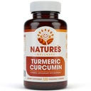 1600mg Organic Turmeric Curcumin w/Bioperine and Black Pepper | Non-GMO | 천연 조인트 지원 | 95%의 표준화된 Curcuminoids로 가장 높은 효능 | 글루텐 프리 | 120 채식 캡