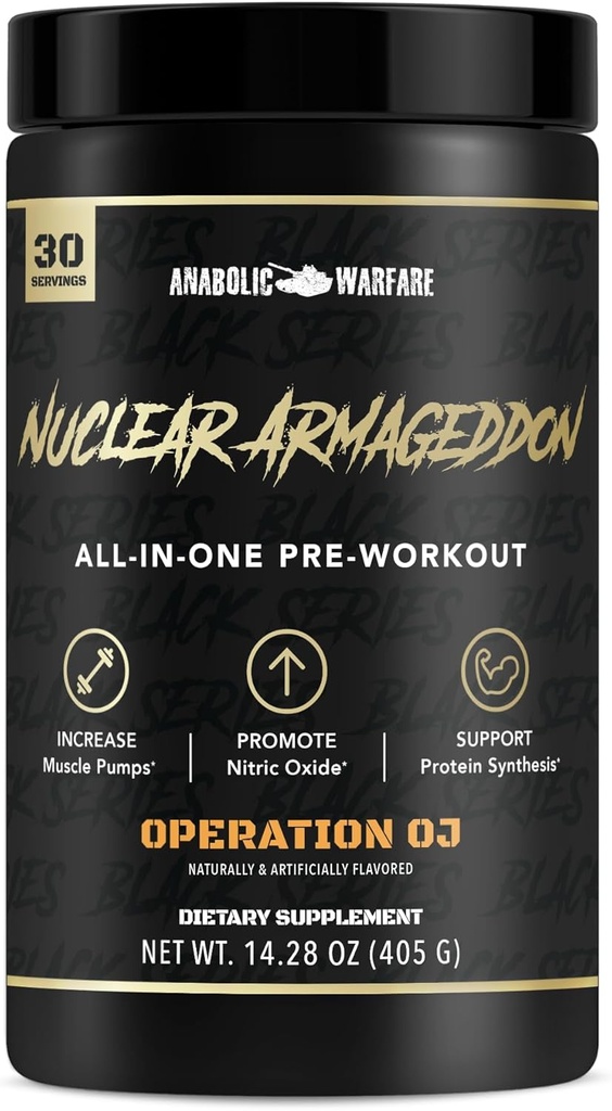 L-Citrulline, Beta Alanine Powder 및 Caffeine (오렌지 주스 - 30 서빙)를 가진 남자 & 여자를 위한 신진 대사 Warfare 핵 Armageddon 전 운동 분말 전 운동