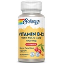 SOLARAY Vitamin B-12 1000mcg Lozenges with Folic Acid | 천연 체리 맛 | 건강한 에너지 지원 | 90CT