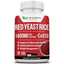 Red Yeast Rice Extract 1400mg Supplement 180 Count | 건강한 콜레스테롤 레벨 유지 | 건강한 심장, 소화, 체중 관리 및 전반적인 건강을 위한 심장 혈관 및 혈액 순환 지원