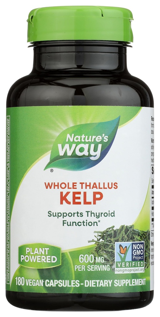 Nature's Way Kelp, Thyroid Function* 지원, 봉사 당 600 mg, Non-GMO 프로젝트 Verified, 180 캡슐 (포장 월병)