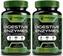 Probiotics 및 Prebiotics가있는 소화 효소, 450mg, 5 억 CFUs - 순수 슈퍼 소화 캡슐 - 여성 및 남성 지원 소화 및 Gut 건강을위한 소화 효소 - 120 개 (팩 2)
