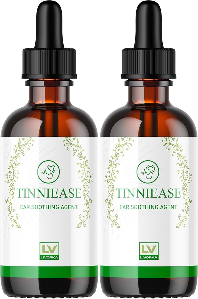 LIVORKA (2 팩) Tinniease Drops, Hearing Support, Tinni Ease Drops, Tinniease Ear Drops, 60 일 동안 2 병