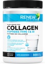 Renew Actives Hydrolyzed Collagen Peptides Powder 10G per 서빙 – 피부, 관절 및 머리를위한 프리미엄 잔디 볶음 콜라겐 – 9.4g Protein – 콜라겐 형성 및 근육 회복 지원 – 캐나다에서 만든
