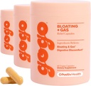 GOGO Bloating & Gas Digestive Relief, 30 서빙 (Pack of 3) - 소화 효소, Bromelain, Ginger Root, & Milk Thistle와 보충제 - Bloating Relief & Reducs Water Retention