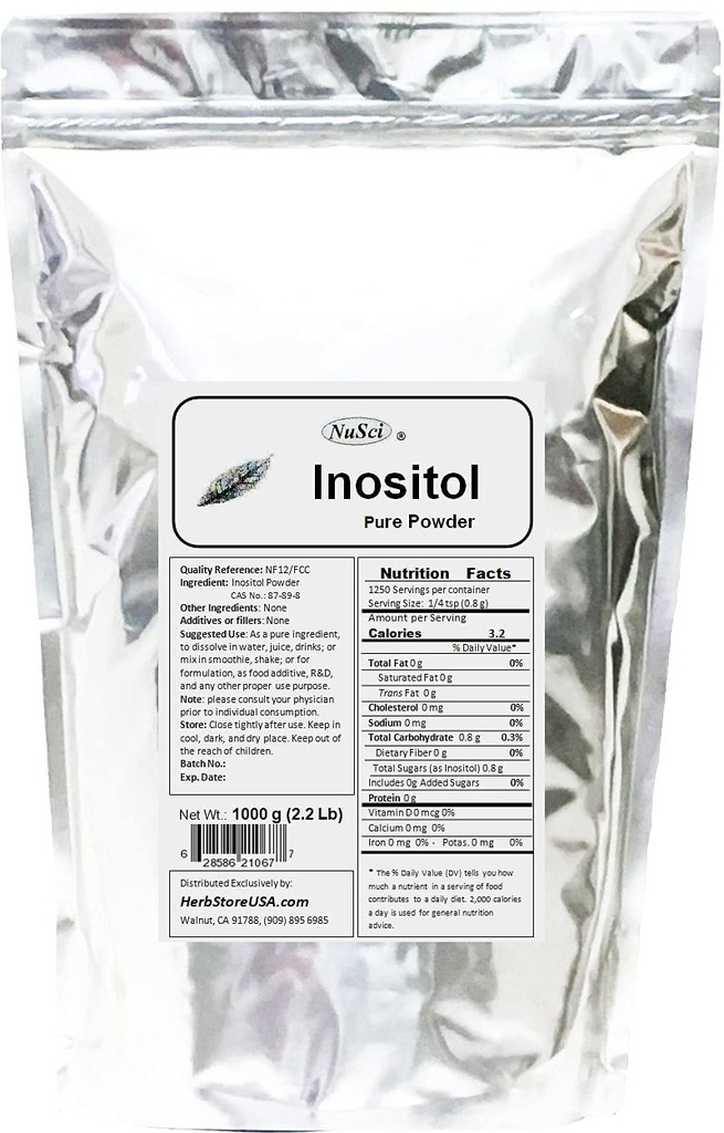 Inositol 대량 순수한 분말 1000g (2.2 lb) NF12 & FCC 질 기준