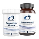 건강 핫 플래시 및 질 지원 Probiotic 번들을위한 디자인 - FemGuard-HF (60 캡슐)은 Diminish Mild Menopause 핫 플래시 + ProbioMed Women (30 캡슐) Gut & Vaginal Probiotic을 돕기 위해