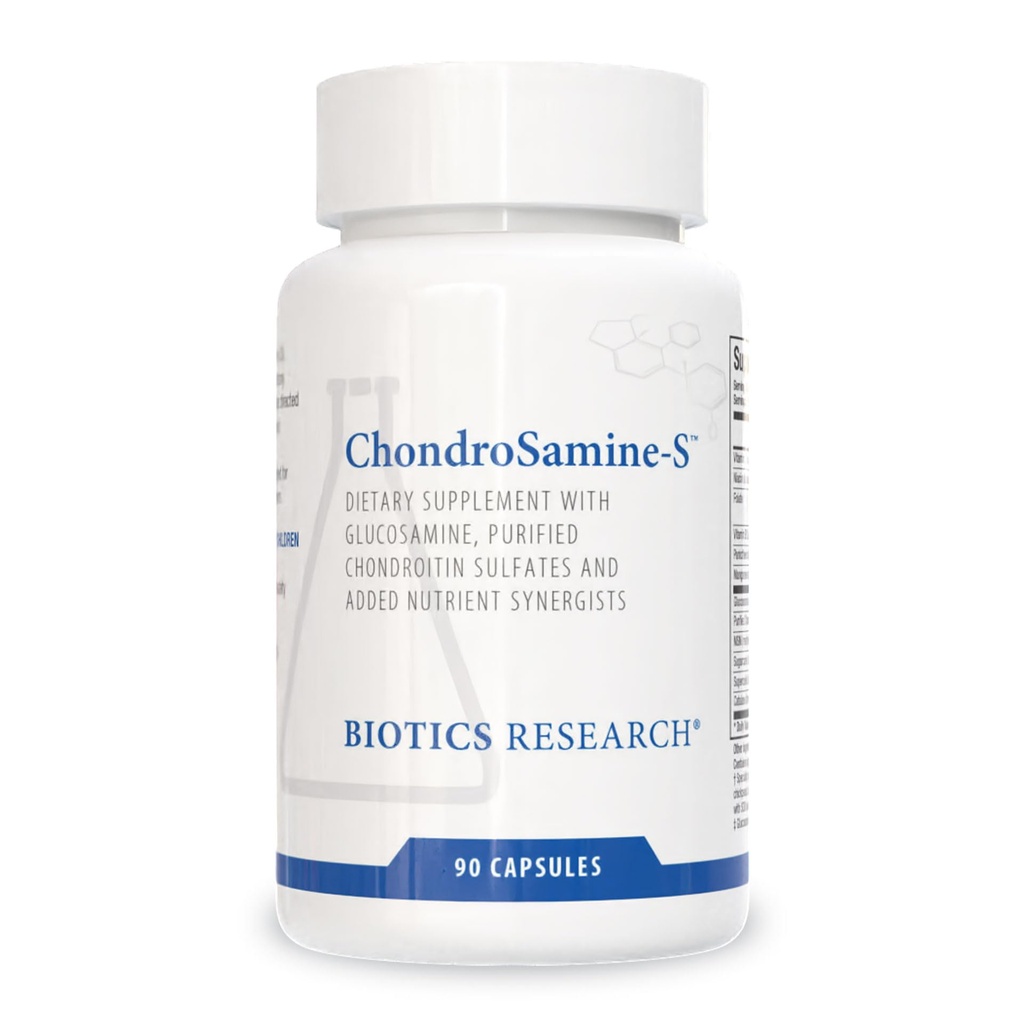 생물 연구 ChondroSamine S 포괄적인 합동과 연결 조직 지원, 600 성분 글루코사민, MSM, 비타민 C, 망간, Niacin, Pantothenic 산, Folate, B12, SOD의 Catalase 90 모자