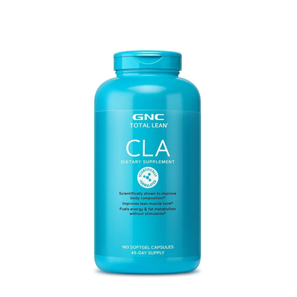 GNC Total Lean CLA, 신체 구성 개선 & Lean 근육 톤, 연료 지방 대사 및 에너지 자극제없이, 글루텐 무료, 180 Softgels