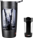 SQUATZ 22 Oz 전기 셰이커 병 - 충전식 자동 단백질 쉐이크 블렌더 플라스크, 누출 방지 및 청소, 15 초에 부드러운 음료, 체육관 쉐이크, 커피, 밀크 쉐이크 (블랙)에 이상적인