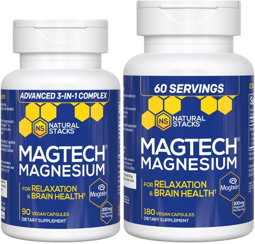 자연적인 더미 Magtech 마그네슘 가치 뭉치 - 마그네슘의 3개의 모양 - Magtein L-Threonate를 특색짓기 - 지원 Relaxation와 뇌 건강* - 270 총 캡슐