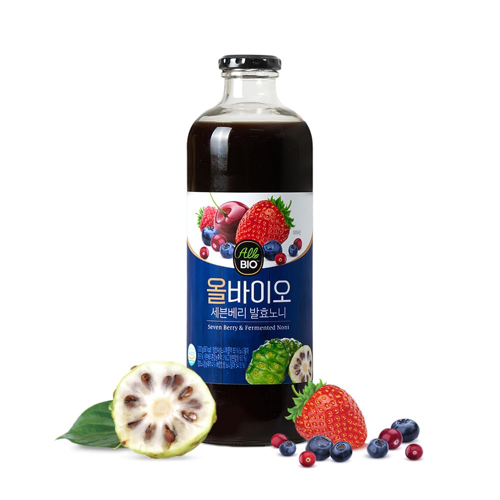 JAVA NONI JUICE EXTRACT with 7 BERRY BLEND - 33.8 fl oz (1L) 병 - 100 % 순수 Resveratrol & Fermented by ALLBIO