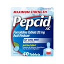 Pepcid AC 최대 힘 Heartburn 기복 정제, OTC 약은 산 Indigestion & Sour Stomach, 20mg Famotidine 산성 흡진기, ICY 차가운 Mint, 40 ct 때문에 Heartburn를 방지합니다