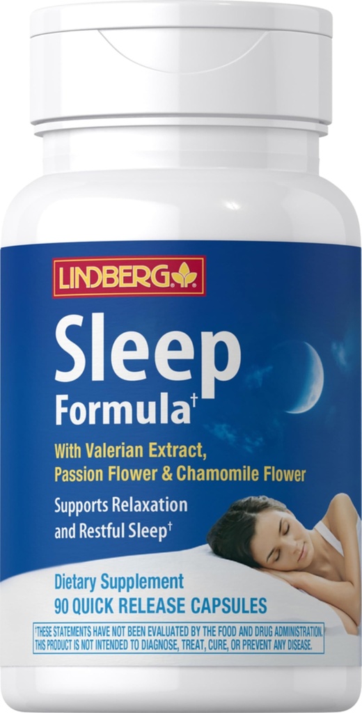 Lindberg Valerian Root Extract | 90 캡슐 | Chamomile and Passion Flower | Complex Supplement | 비 GMO, 글루텐 프리
