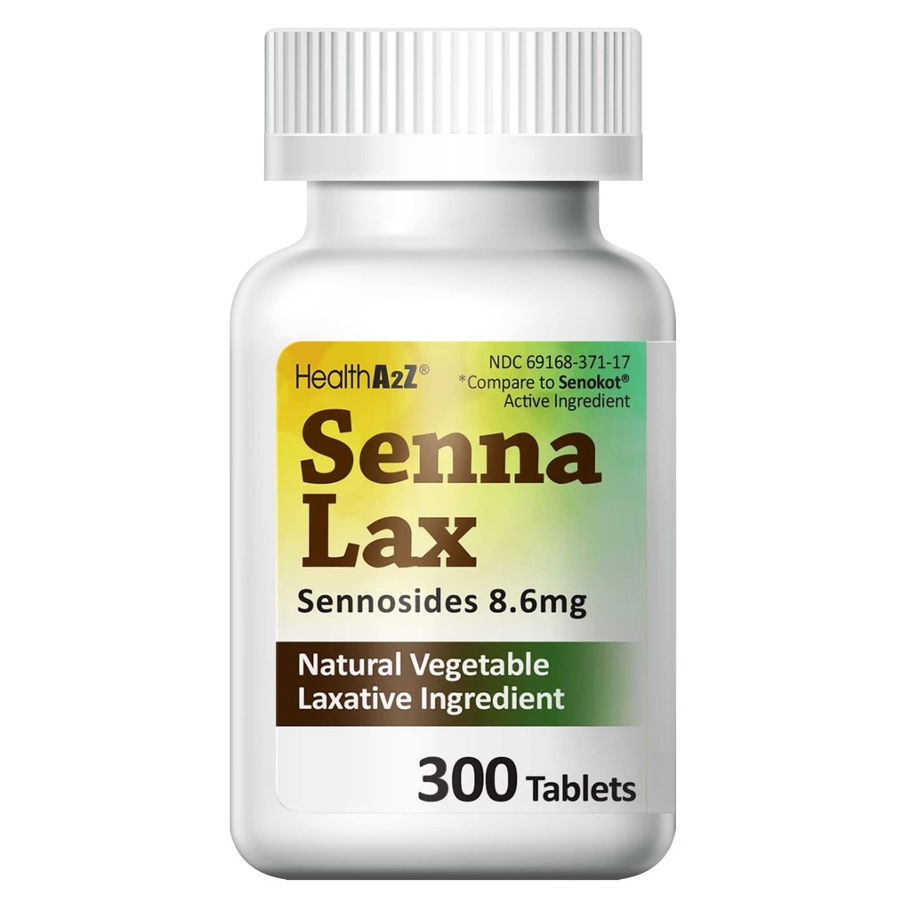 건강A2Z® Senna Laxative | 300 개 | Sennoside 8.6mg | 천연 야채 | Laxative Ingredients | 하룻밤 구이 | Bowel Movement | 구호