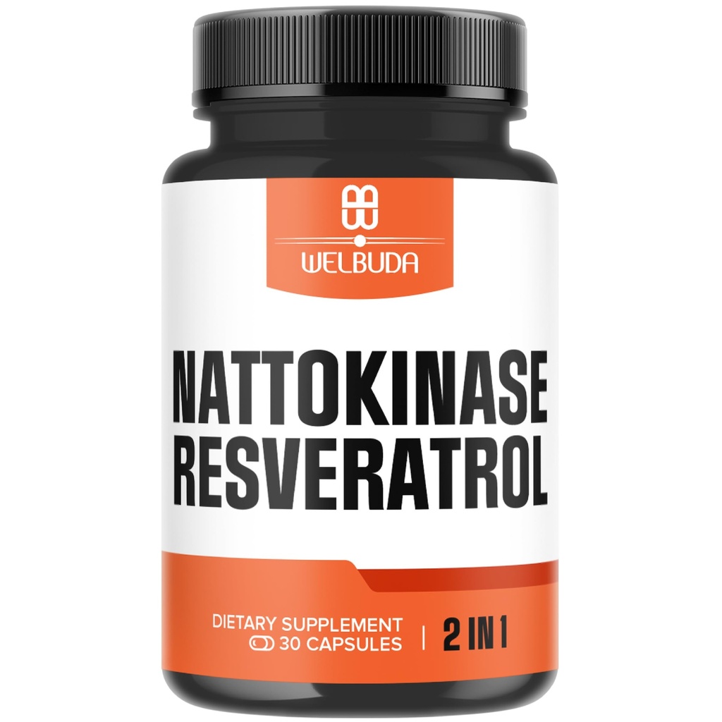 Nattokinase 보충교재 Trans-Resveratrol를 가진 3300mg - 면역 체계, 건강한 심장 & 몸 균형을 위한 지원 - 30의 서빙