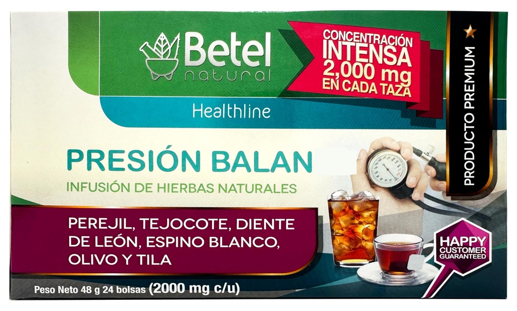 Betel Natural의 PresionBalan Tea - 압력에 대한 건강한 지원 - 24 Tea Bags