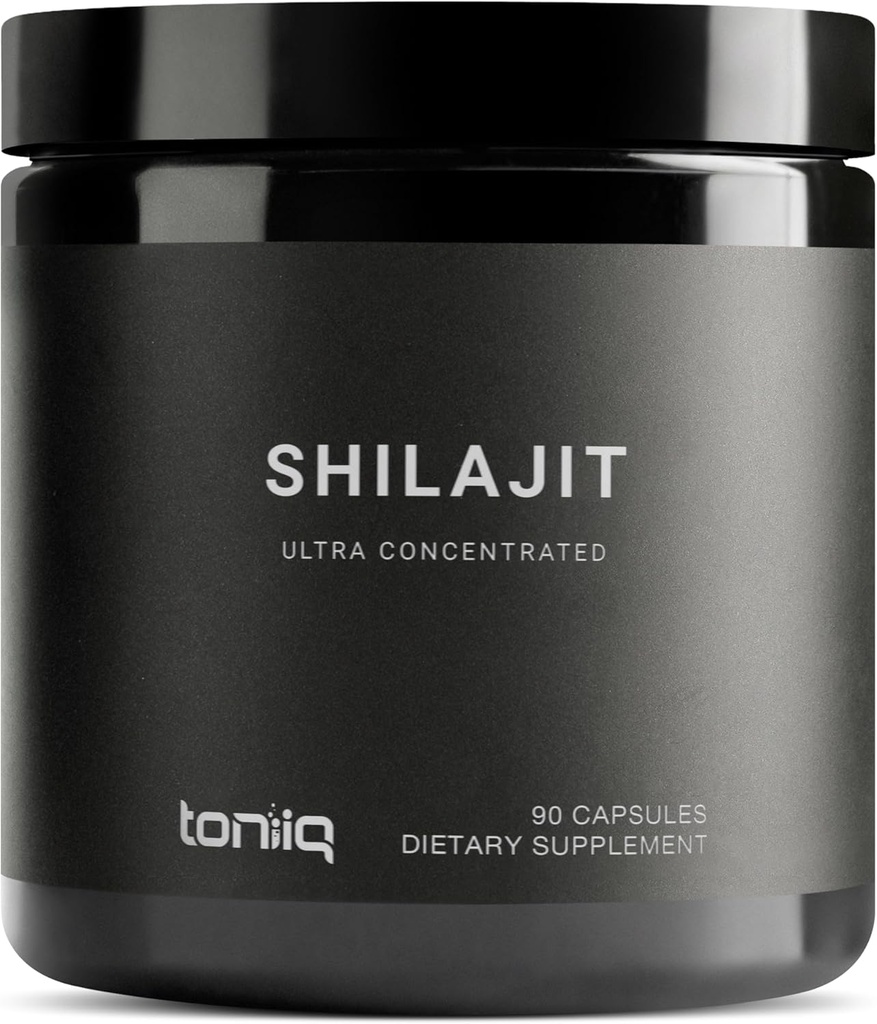 Toniiq 남성을위한 매우 집중 40 % Fulvic 산 Shilajit - 순수 10 : 1 추출물 - 트리드 파티 테스트 10x 효능 캡슐 - 효능 및 추적 미네랄 - GMP 인증 시설에서 제작