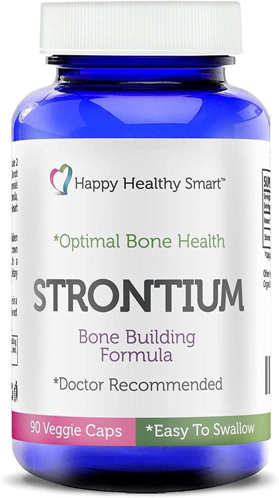 #1 Strontium Bone 건강 한 보충 에 의해 권장 의사 전세계 90, 쉽게 삼키기 Veggie 모자 미국에서 만든