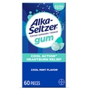 Alka-Seltzer Cool Action Heartburn Relief Gum, Extra Strength Antacid Gum, 산성 Indigestion 및 Upset Stomach Relief, No Chalky Taste, Cool Mint 풍미, 60 카운트