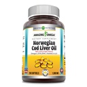어메이징 오메가 노르웨이어 Cod Liver Oil 1000 Mg 250 Softgels | 레몬 맛