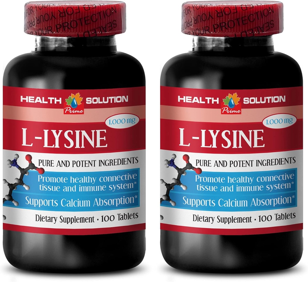L-lysine 1000 mg 정제 - L-LYSINE 1000MG - 건강한 피부를 촉진 - l-lysine 정제 - l-lysine 1000mg 정제 - l-lysine 보충교재 - l-lysine 연고 - lysine 1000mg 정제, 2 병 200 탭