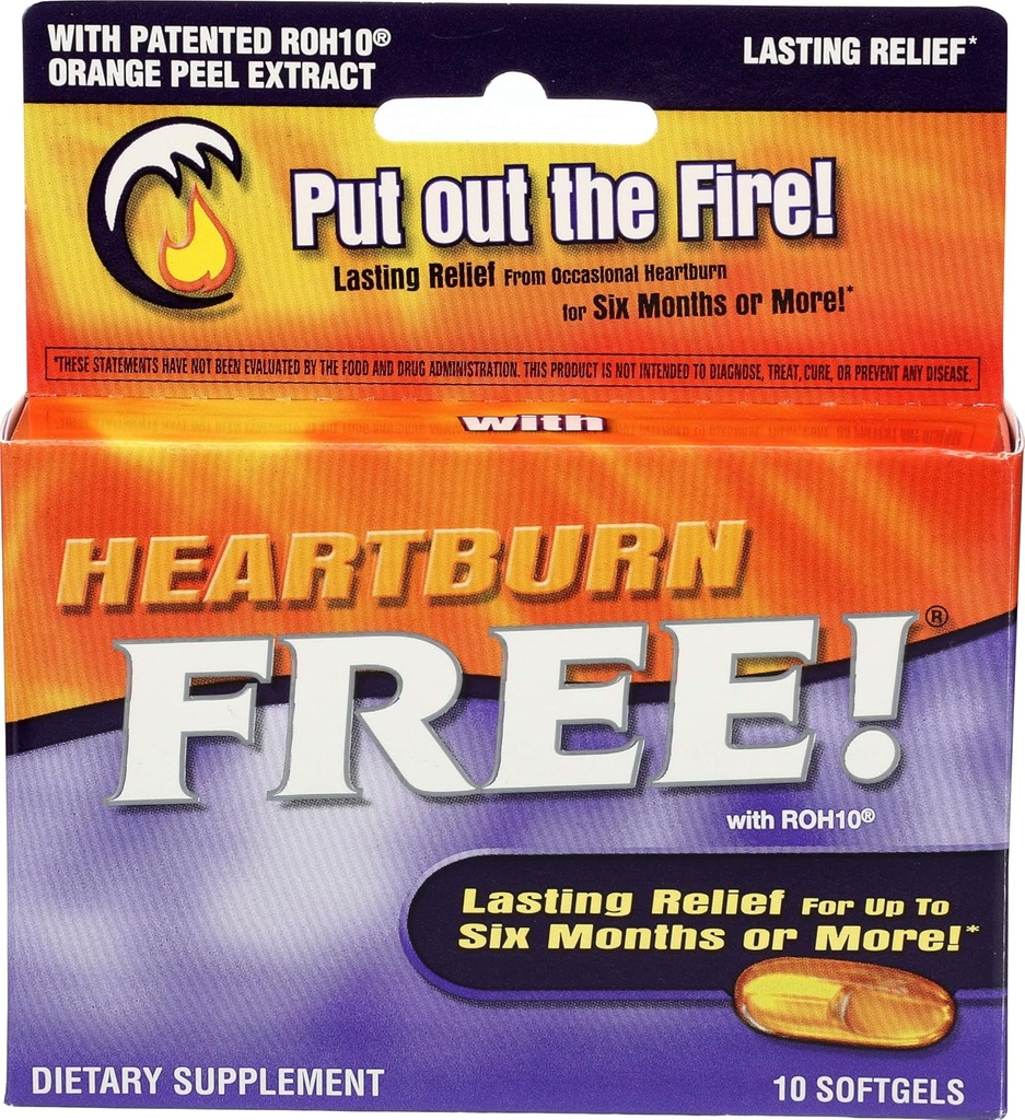 효소 치료 - Heartburn 무료 w / ROH10 - 10 softgels