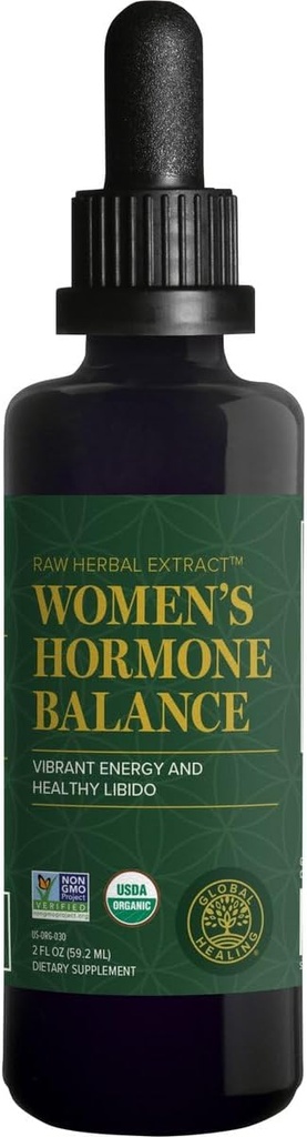 Global Healing Center - 여성 호르몬 밸런스 여성 Fuzion Organic Liquid Supplement Drops - 우수한 활력, 건강한 리비도, 자연 감각적 인 응답, 지원 무드 및 대사 웰빙 촉진