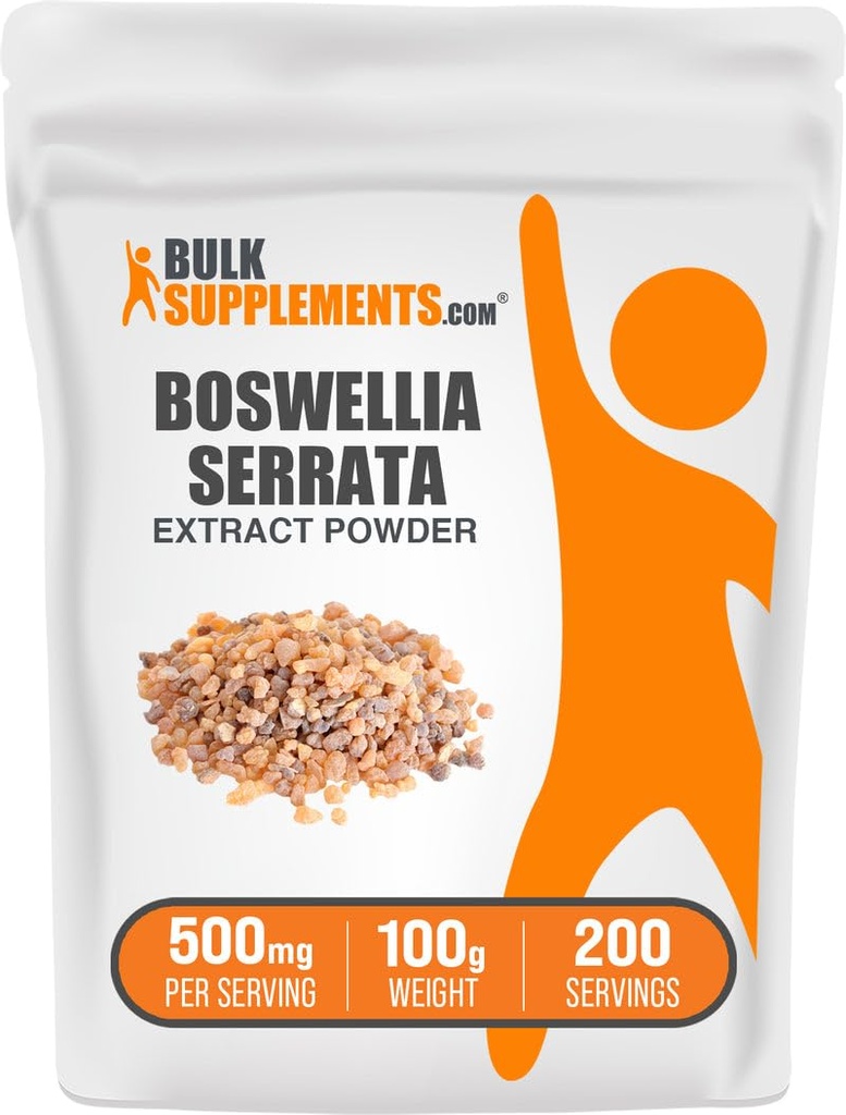 BulkSupplements.com Boswellia Serrata 추출물 분말 - Frankincense 수지에서 Boswellia 보충 - Vegan & 글루텐 무료, 서빙 당 500mg, 100g (3.5 oz) (팩 1)